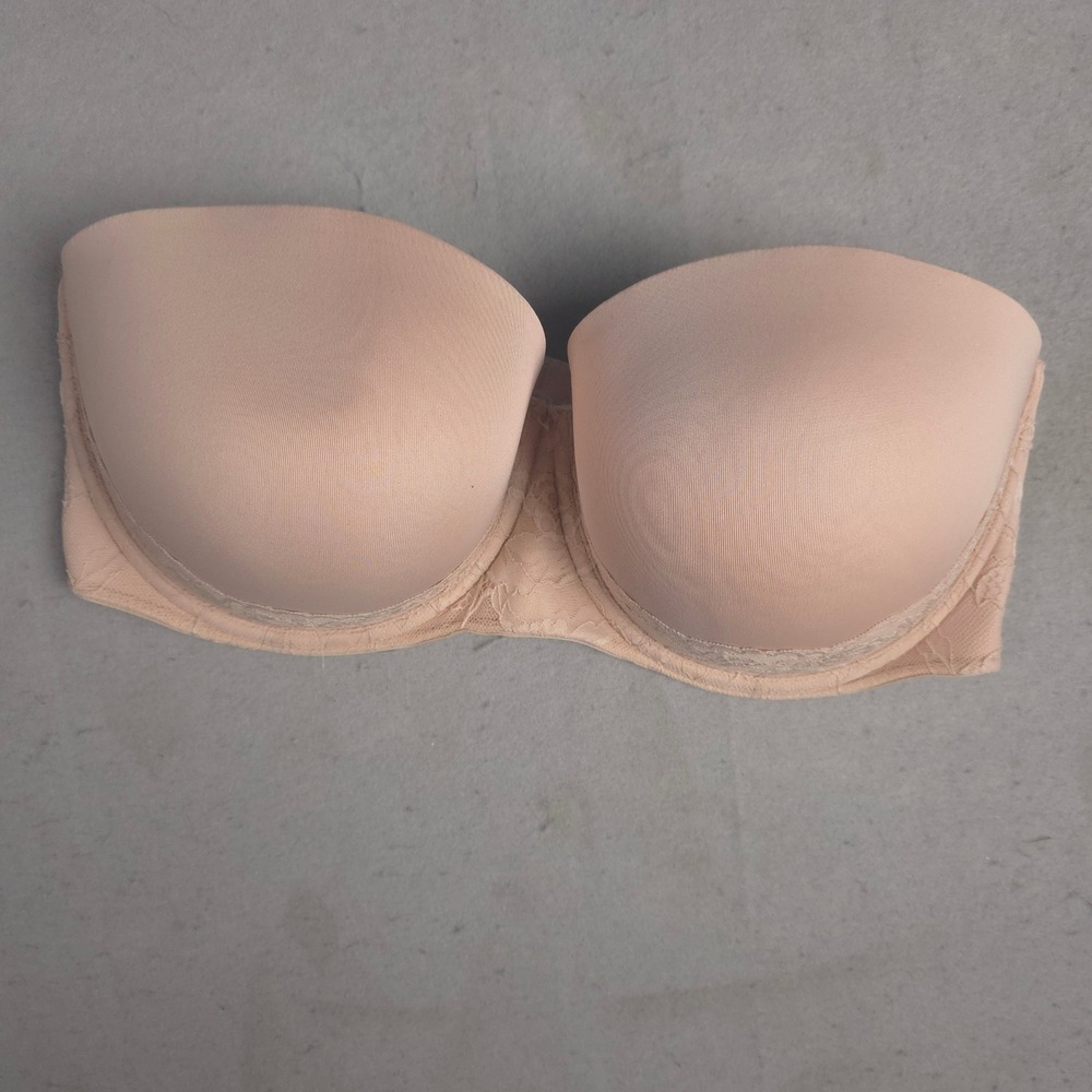 Torrid Curve 40H Push Up Strapless Bra Beige‎ Lace Trim